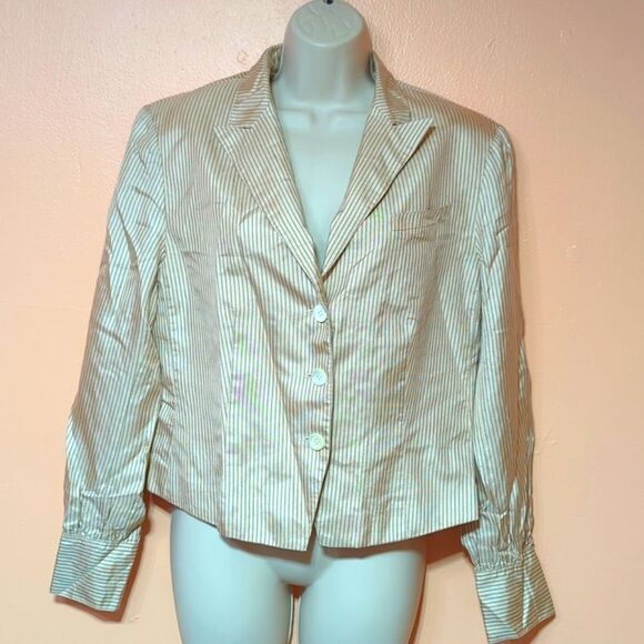 Jones New York Silk Striped Blazer sz 14 - Picture 1 of 9